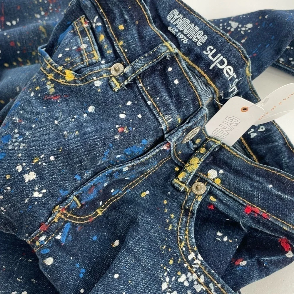 Gymboree Girls FUN Paint-splattered Skinny Jeans Various sizes New with Tags NWT - Picture 3 of 9